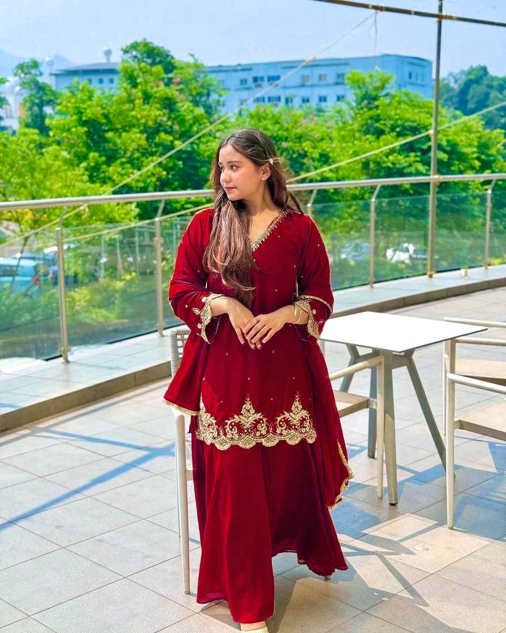 Presenting &nbsp;New Designer Party Wear Look Top-Plazzo and Dupatta With Heavy Embroidery Work