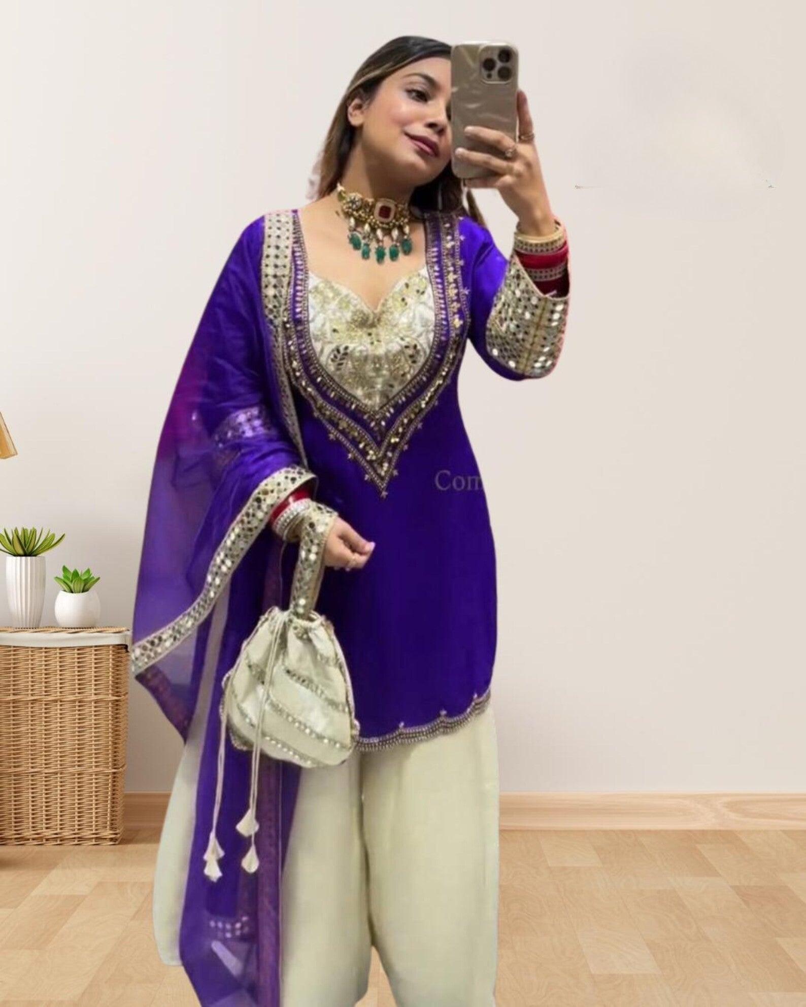 Elegance Silk Kurta Sharara Set