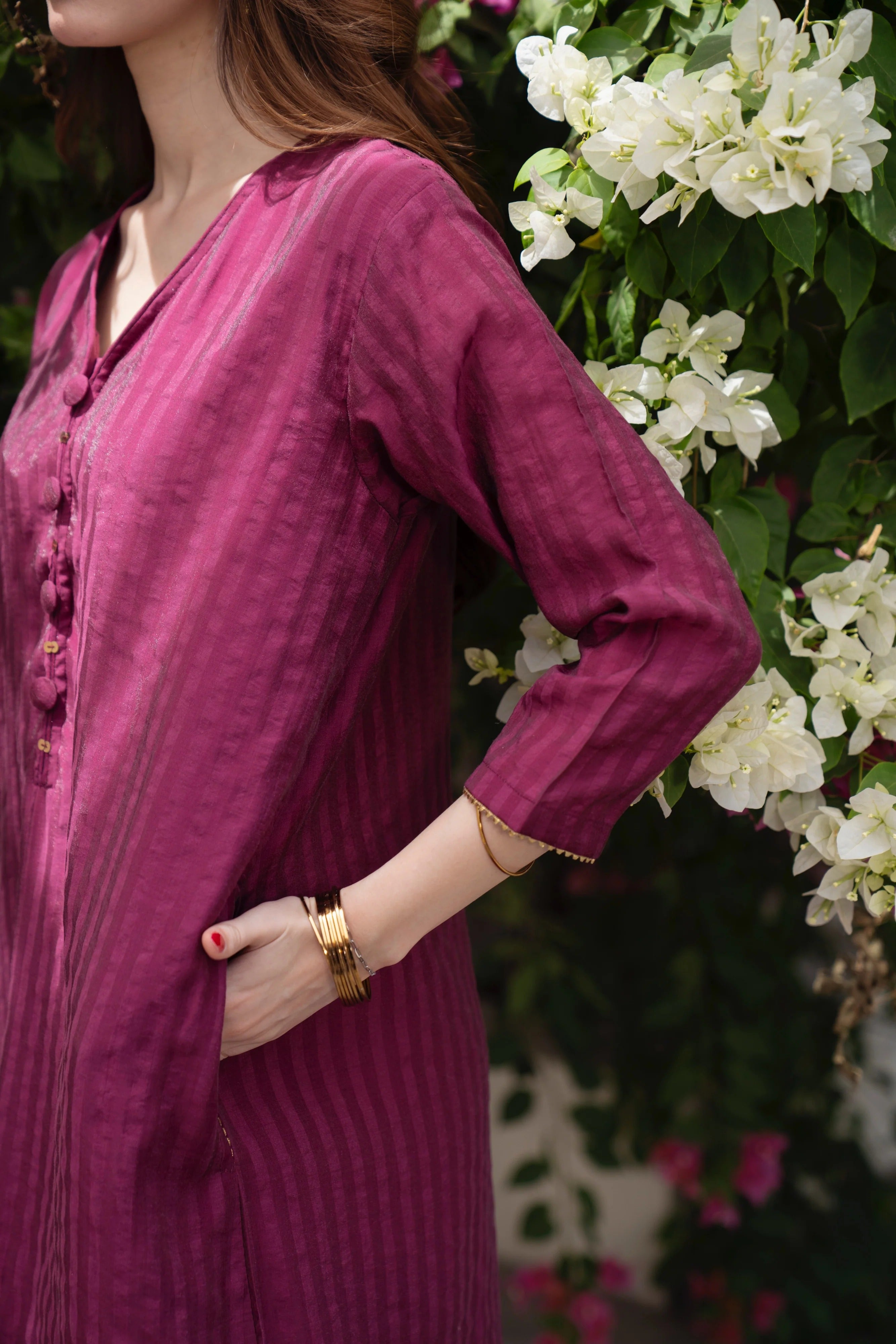 Premium Striped Kurta Pant Co-Ord Set for Women