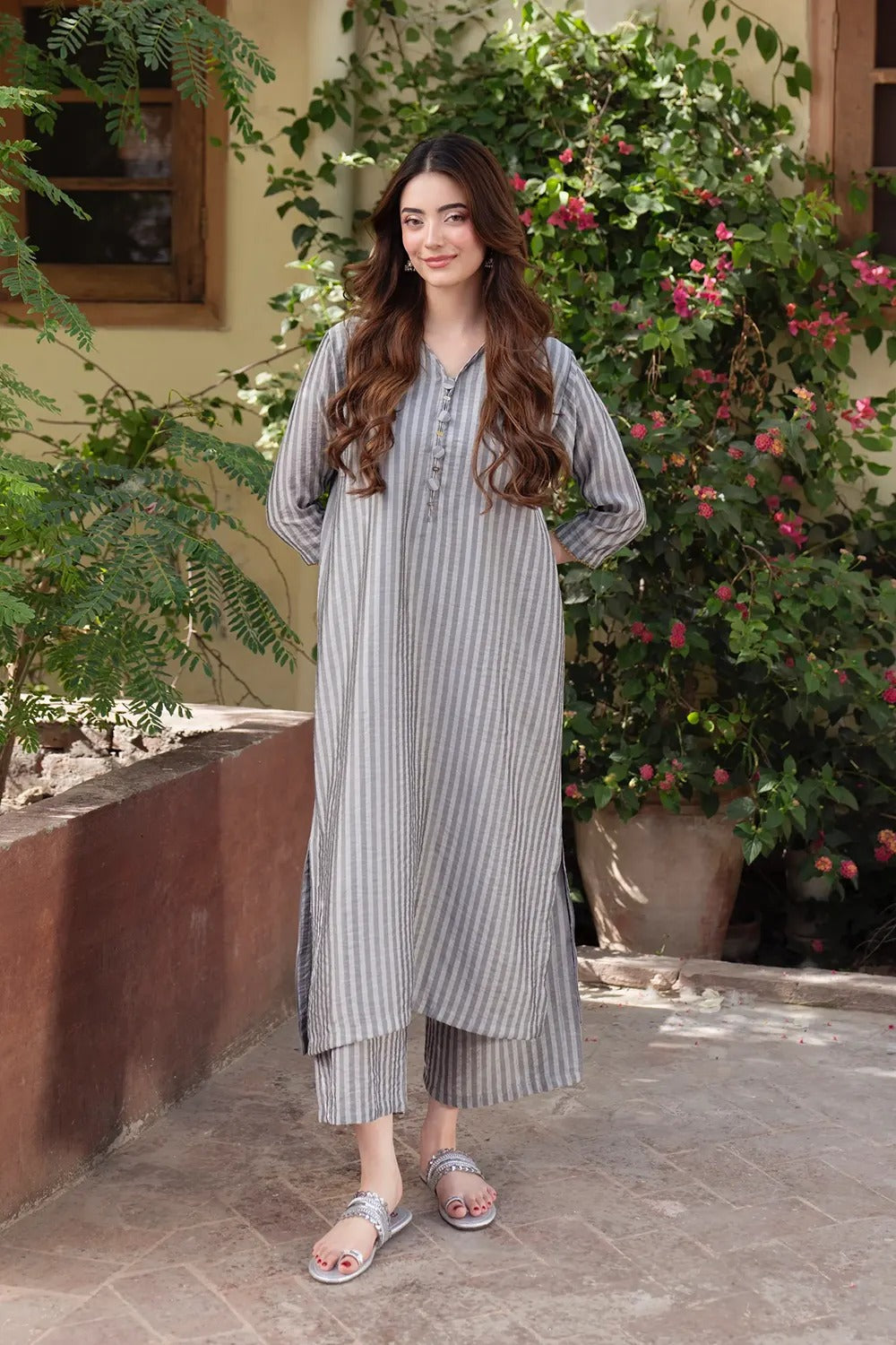 Premium Striped Kurta Pant Co-Ord Set for Women