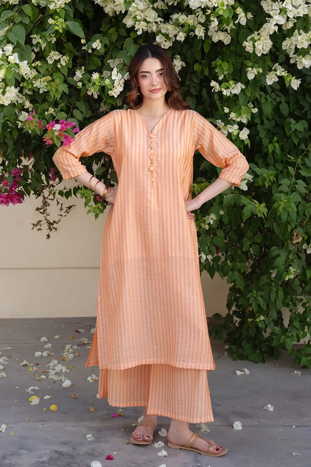Premium Striped Kurta Pant Co-Ord Set for Women