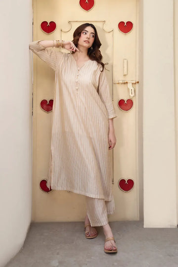 Premium Striped Kurta Pant Co-Ord Set for Women