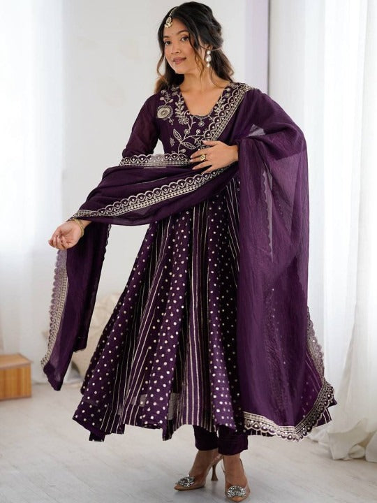 Classic Ethnic Anarkali Kurta Set – Ready to Wear