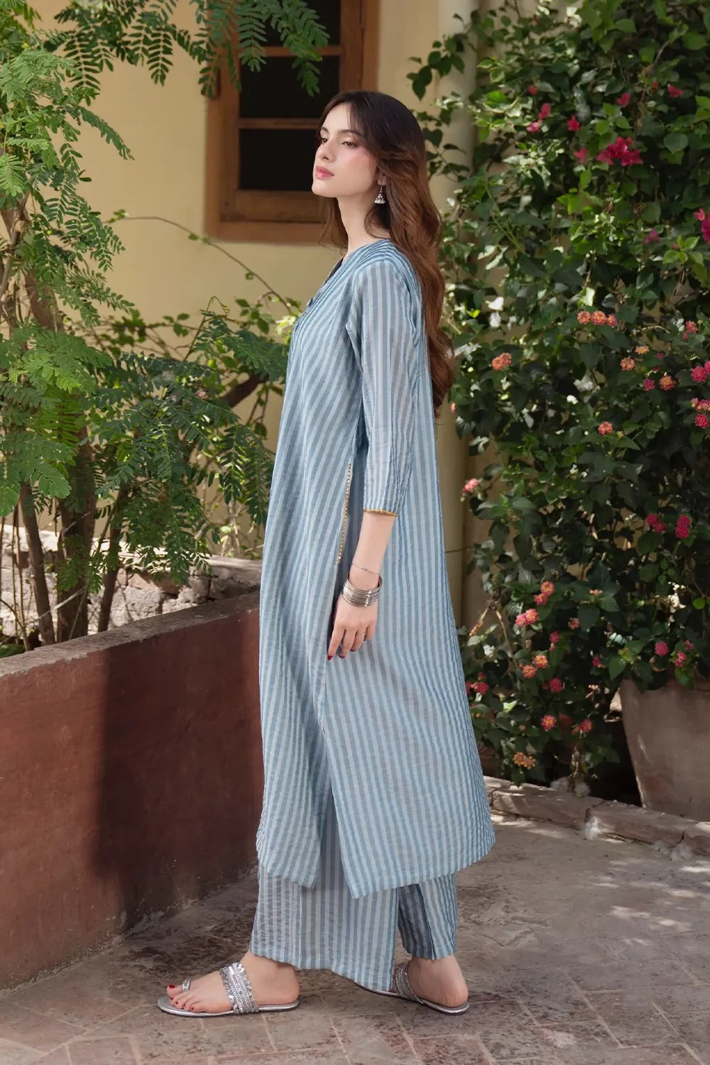 Premium Striped Kurta Pant Co-Ord Set for Women