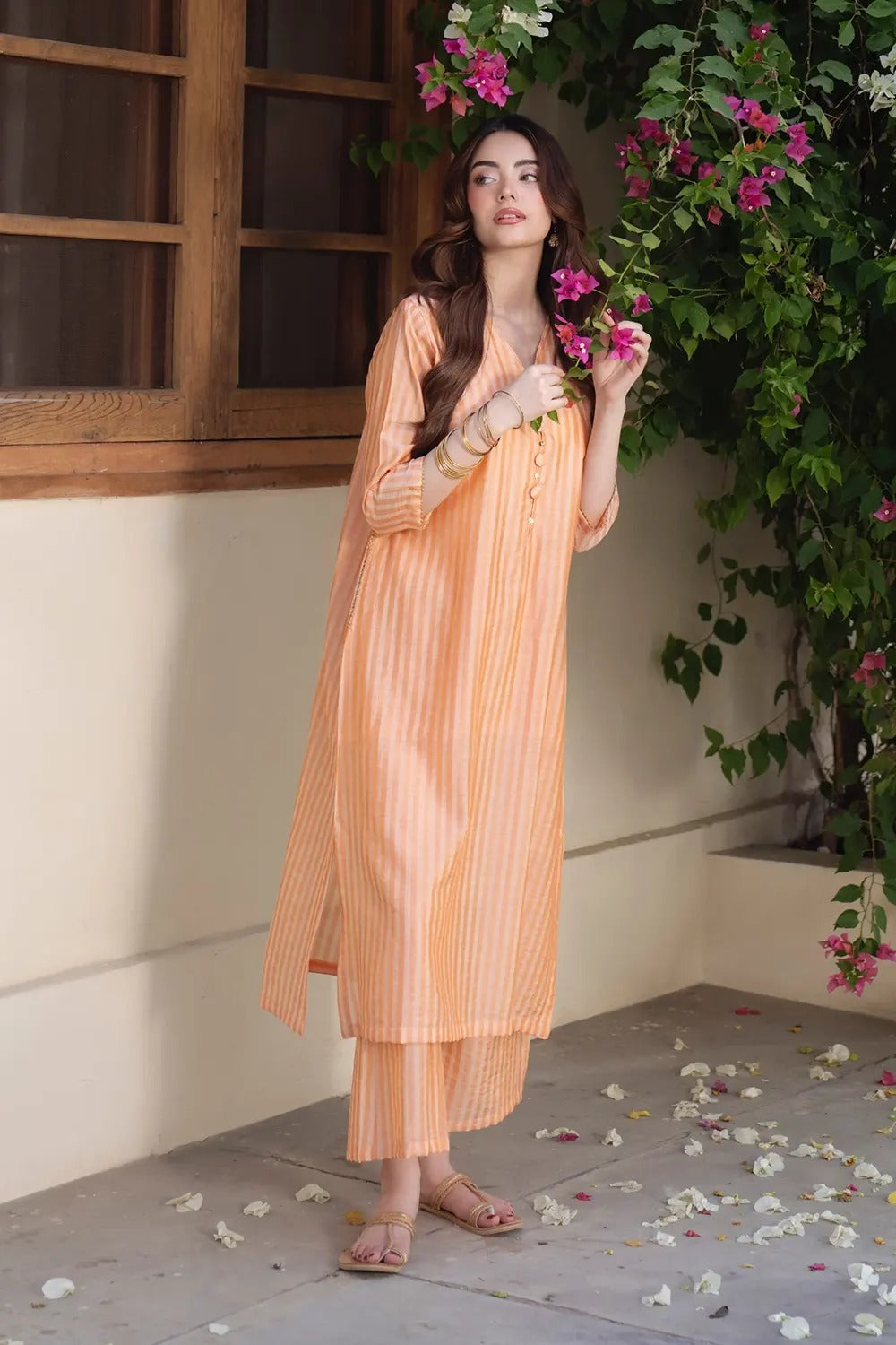 Premium Striped Kurta Pant Co-Ord Set for Women