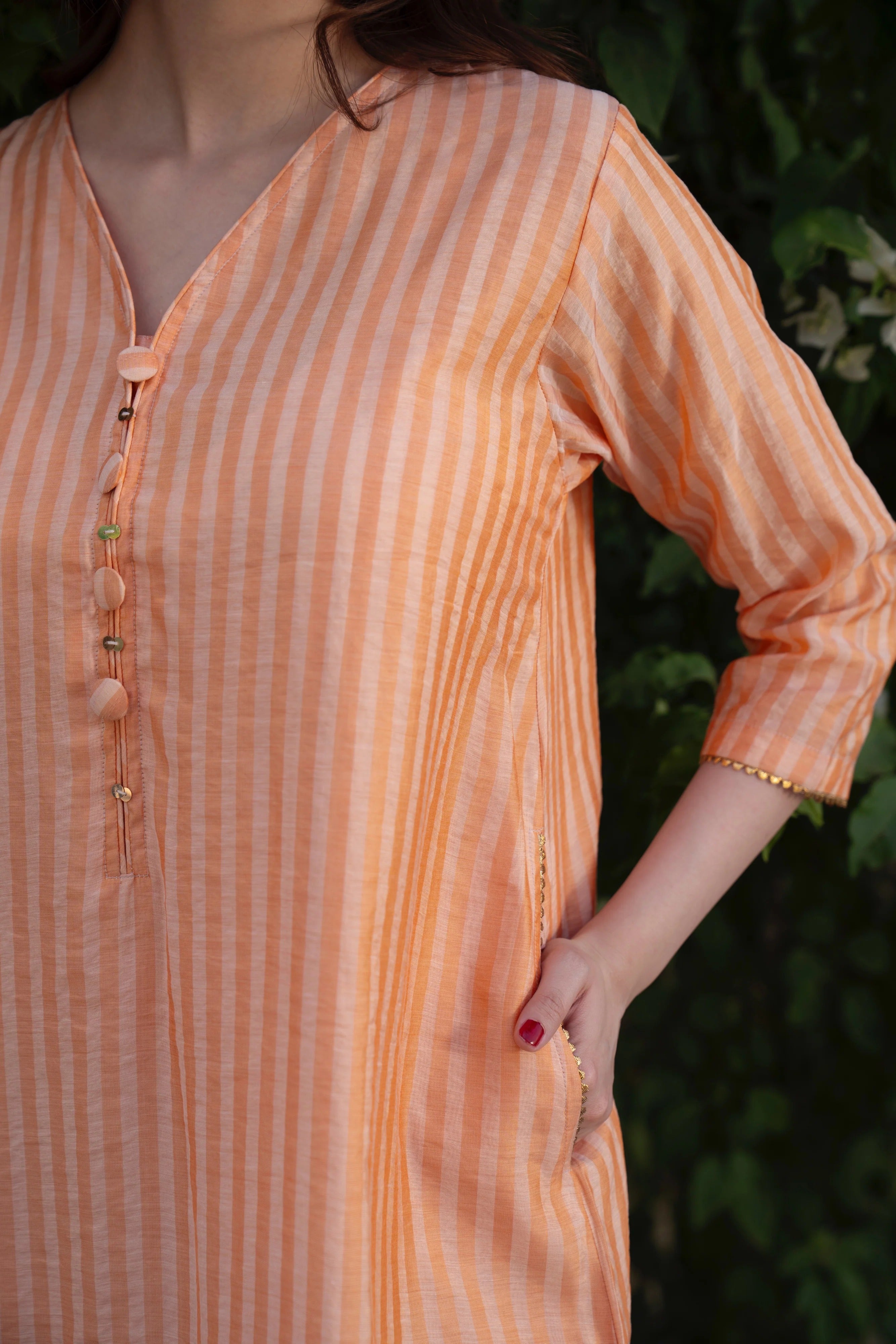 Premium Striped Kurta Pant Co-Ord Set for Women