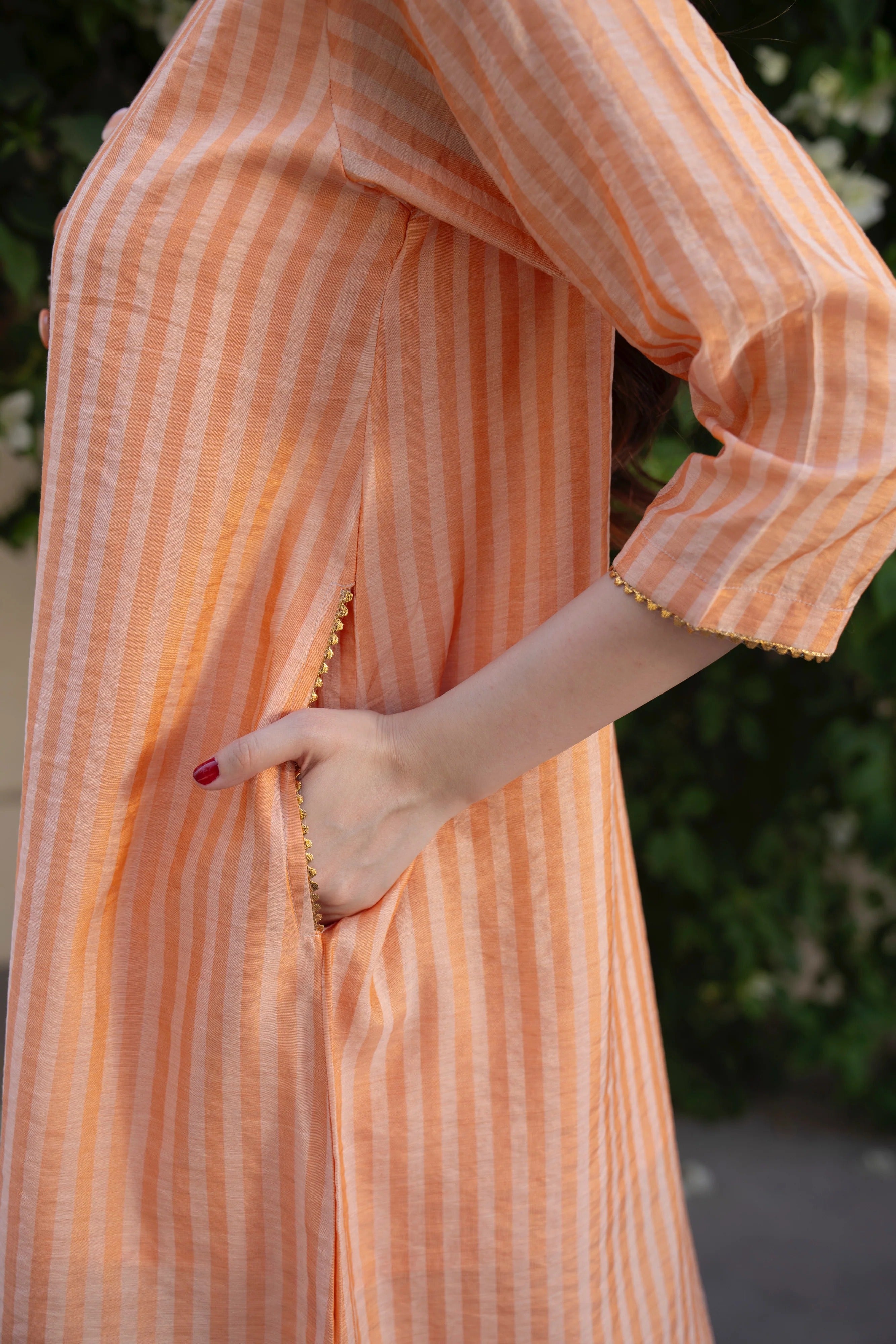 Premium Striped Kurta Pant Co-Ord Set for Women