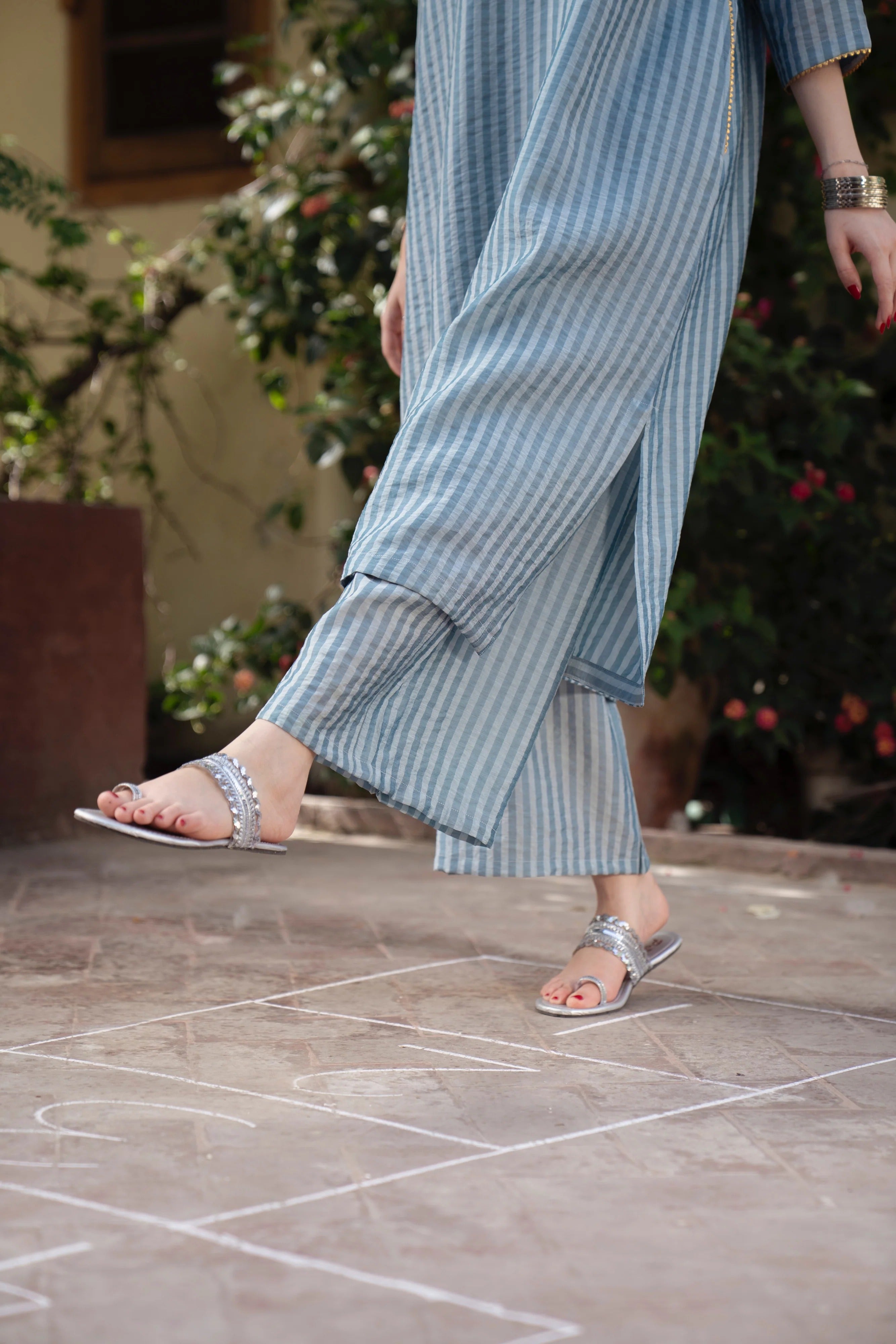 Premium Striped Kurta Pant Co-Ord Set for Women