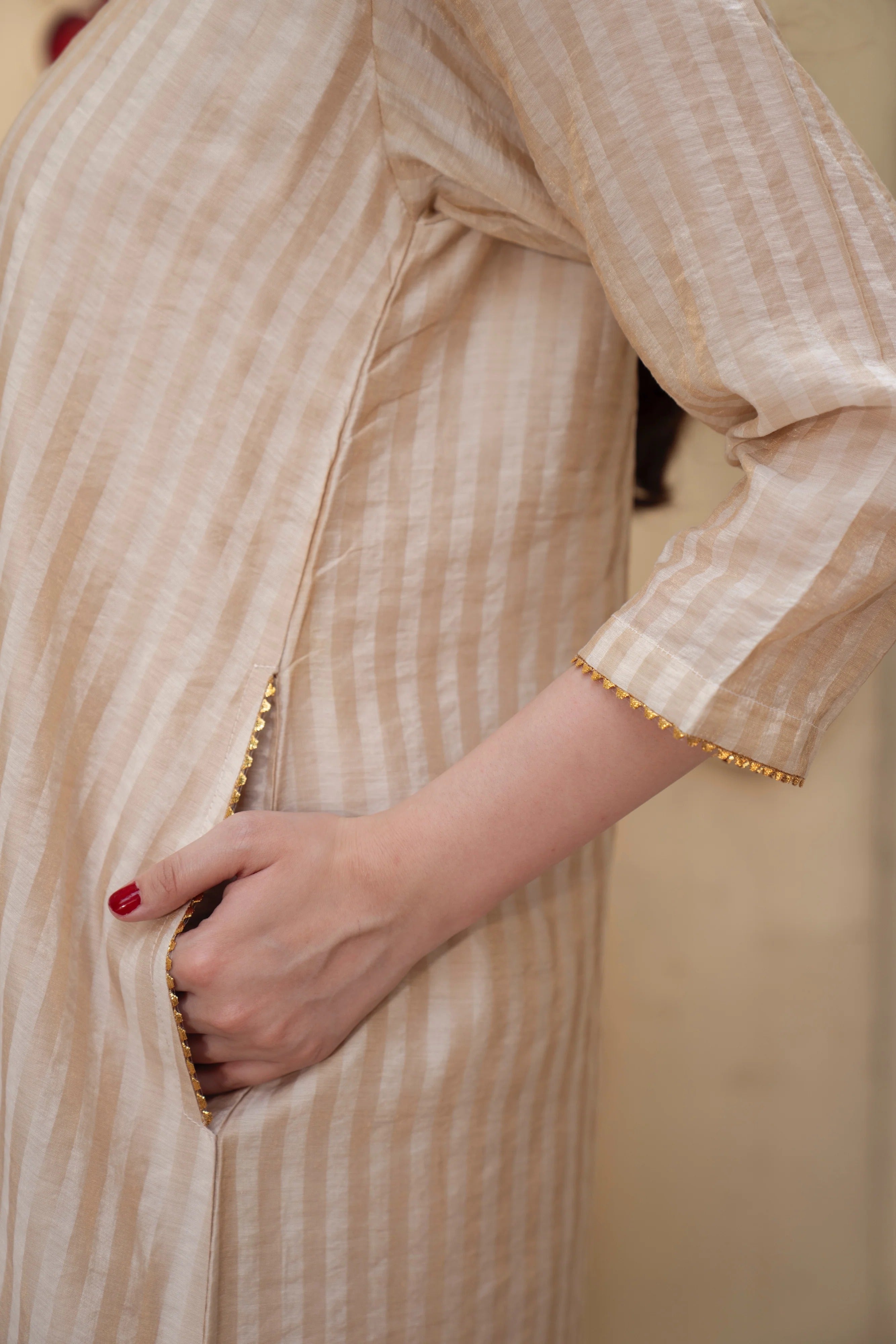 Premium Striped Kurta Pant Co-Ord Set for Women