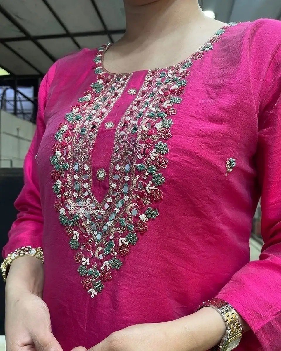 Elegant Hot Pink Straight-Cut Salwar Suit with Dupatta
