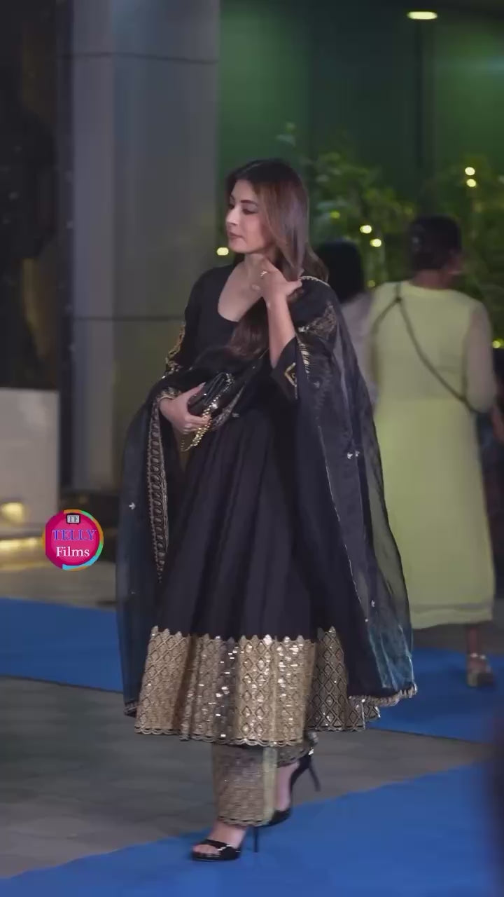 Luxury Black & Gold Traditional Kurta Palazzo Set