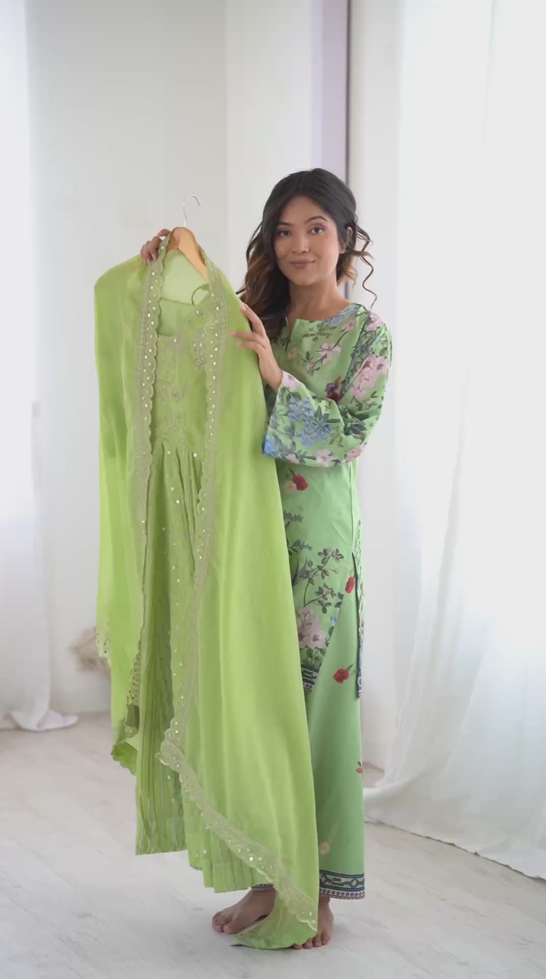 Women's Festive Embroidered Anarkali Dress with Dupatta